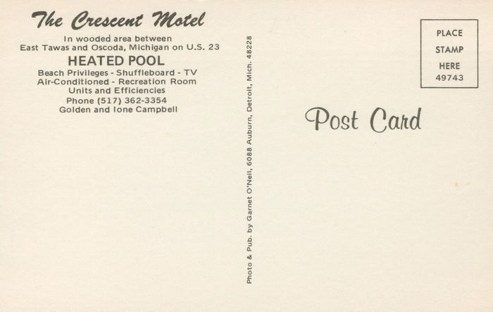 Crescent Motel - Vintage Postcard (newer photo)